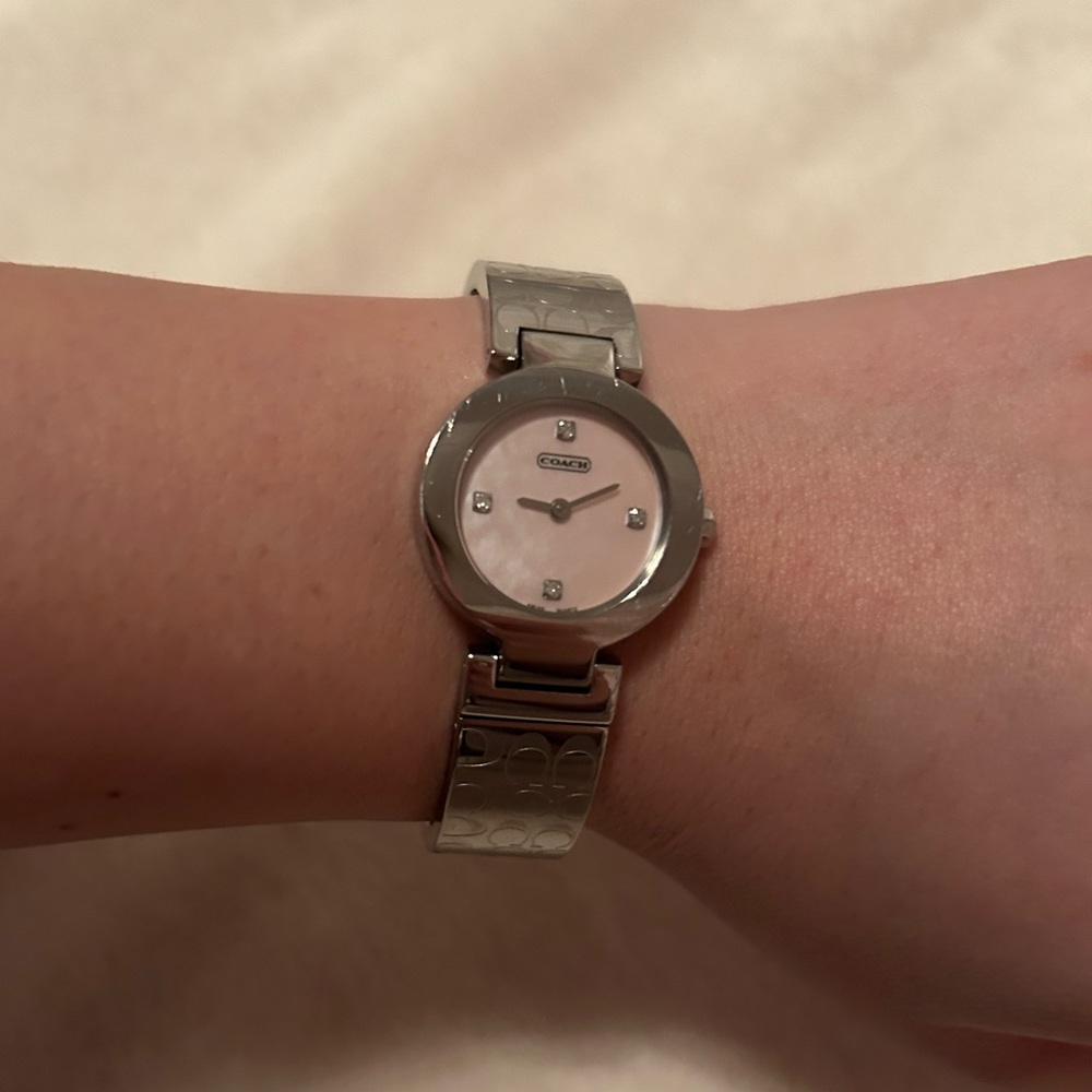 Coach Women’s Watch - stainless steel - silver and pink face